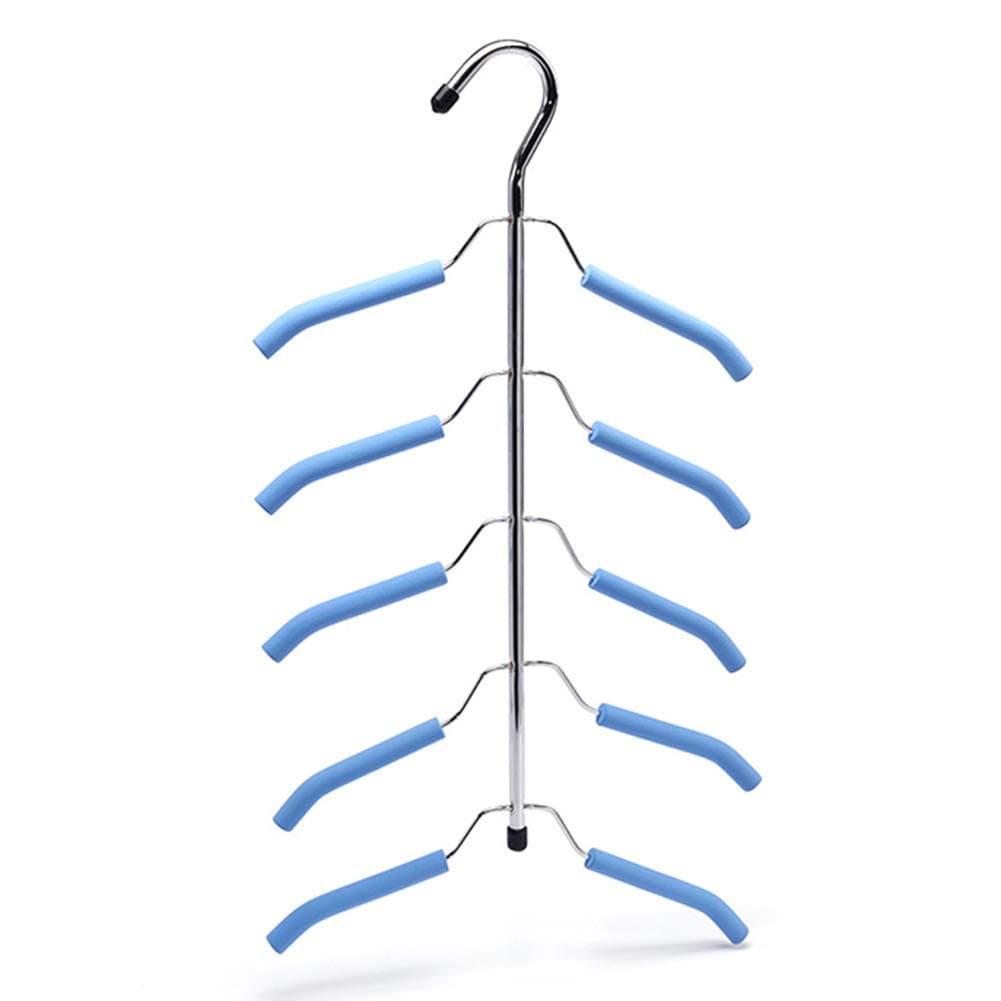 SADA72 Clothes Hanger, Multifunctional Non-Slip 5 Layer Wardrobe Shirt Hanger Clothing Storage Rack, Household Multi-Layer Clothes Hanger For Home Travel etc(Blue)