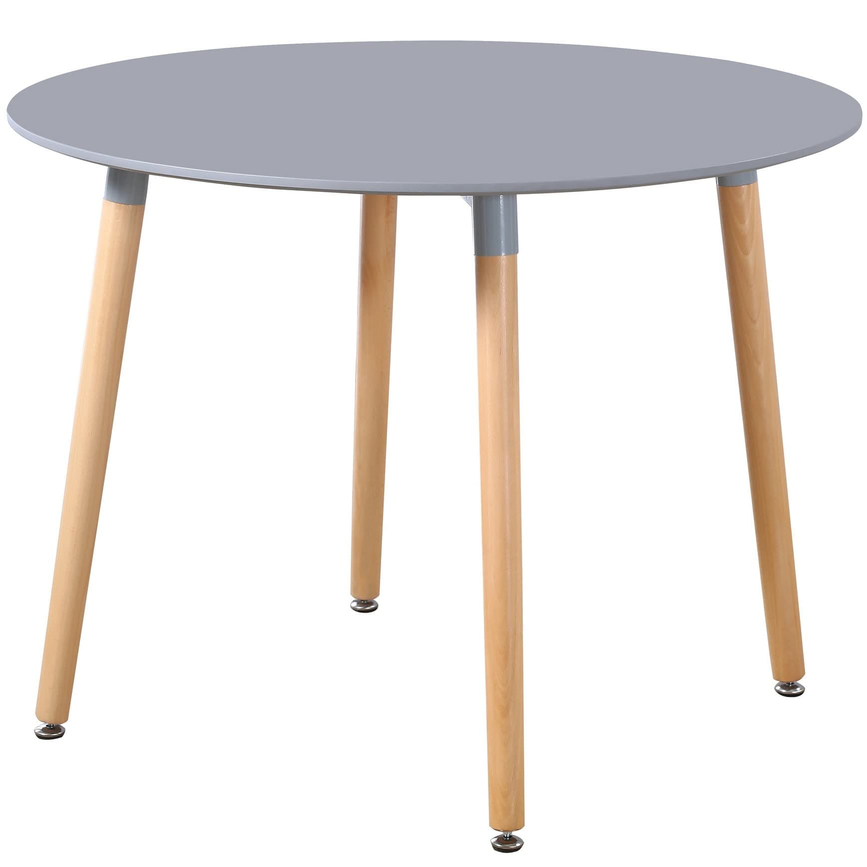 Charles Jacobs 100cm Circular Dining Table With Grey Tabletop and Solid Beech Wood Legs