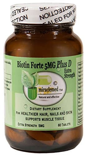 Biotin Forte for Hair Growth Plus Vitamin D 5mg Extra Strength 60 Tablets