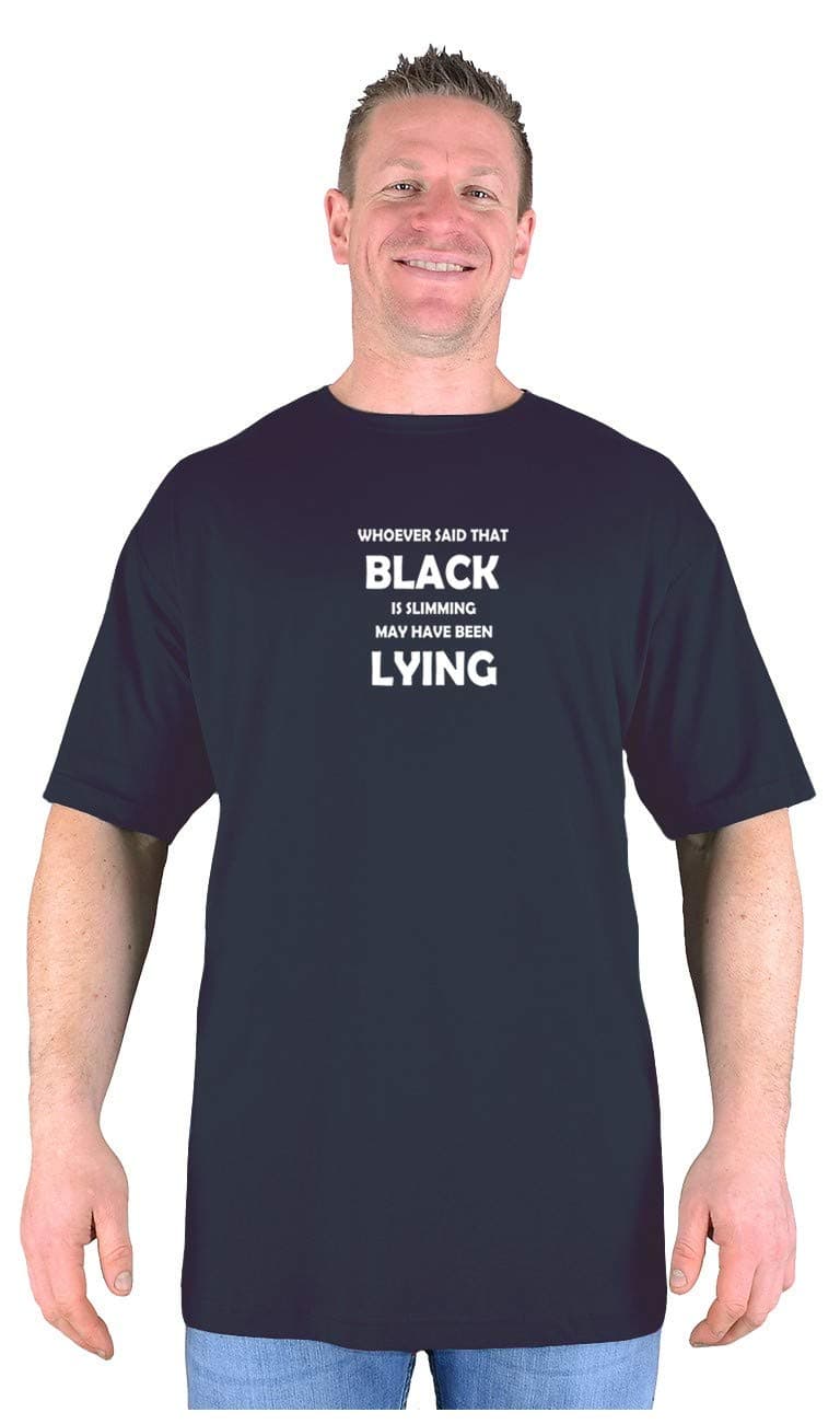 Big Tee Shirt Big Mens Black is Slimming Funny T Shirt M L XL 2XL 3XL 4XL 5XL 6XL 7XL 8XL