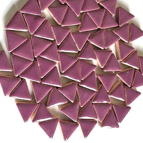 Craft Mosaic Tiles - Glazed Ceramic Triangles - Pretty Purple