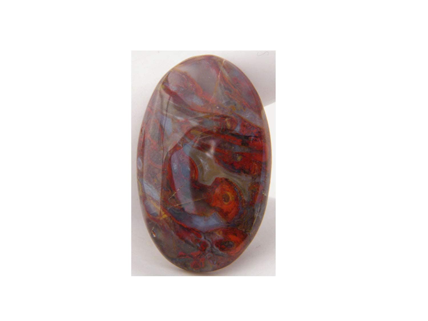 Thebestjewellery Moroccan Apple Valley Agate Cabochon, 35Ct Moroccan Apple Valley Agate Gemstone, Oval Shape Cabochon for Jewelry Making (33x22x5mm) SKU-6093