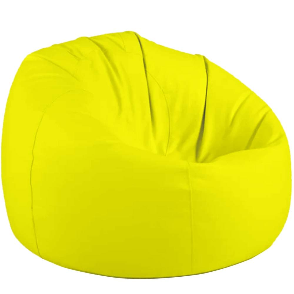 Aark Bean Bag | Yellow Faux Leather BeanBag Chair | Size Medium