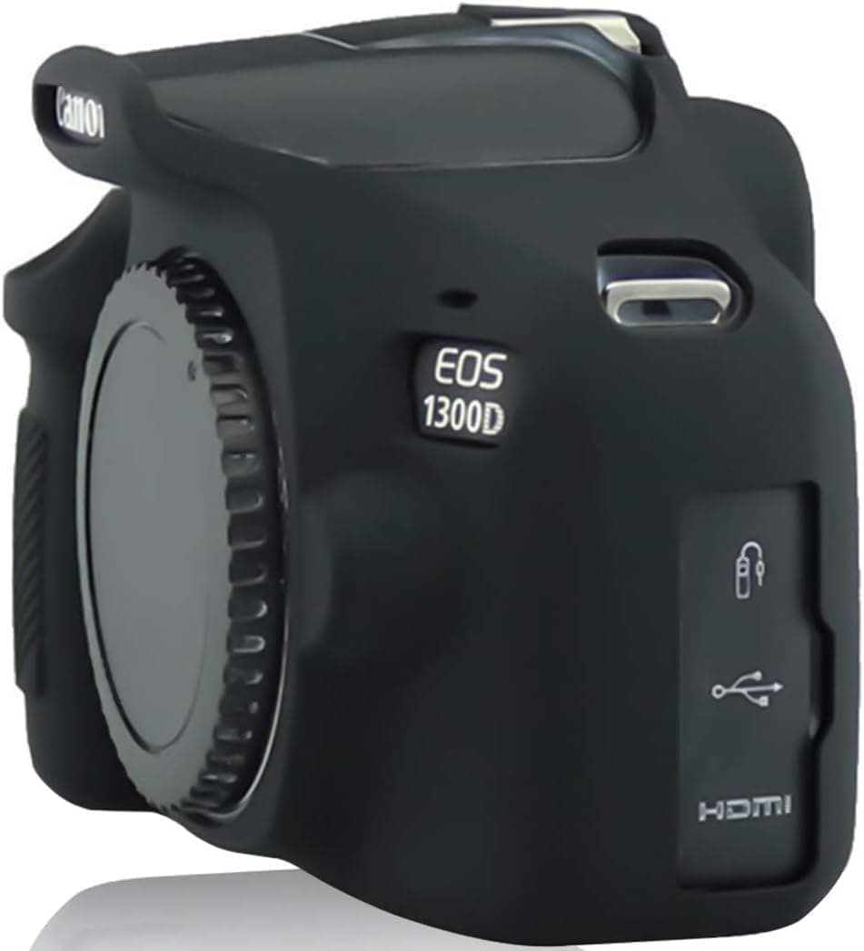 1300D Silicone Case, Camera Housing Case Protective Cover Shell, Compatible with Canon EOS 1300D Cameras, Black