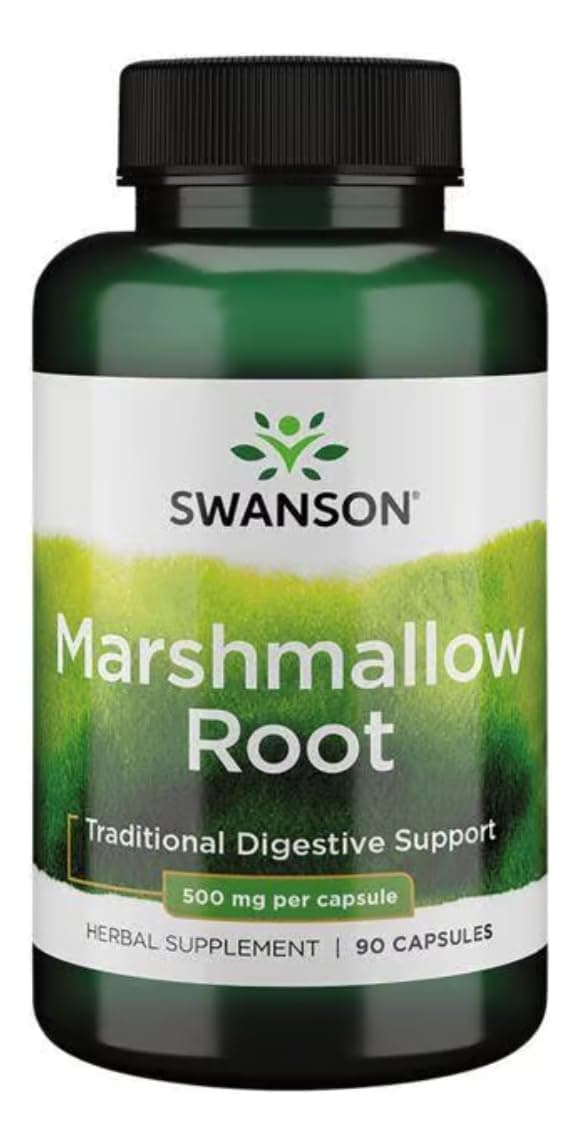 Swanson Marshmallow Root Healthy Supports Respiratory Function Digestive Support 500 Milligrams 90 Capsules