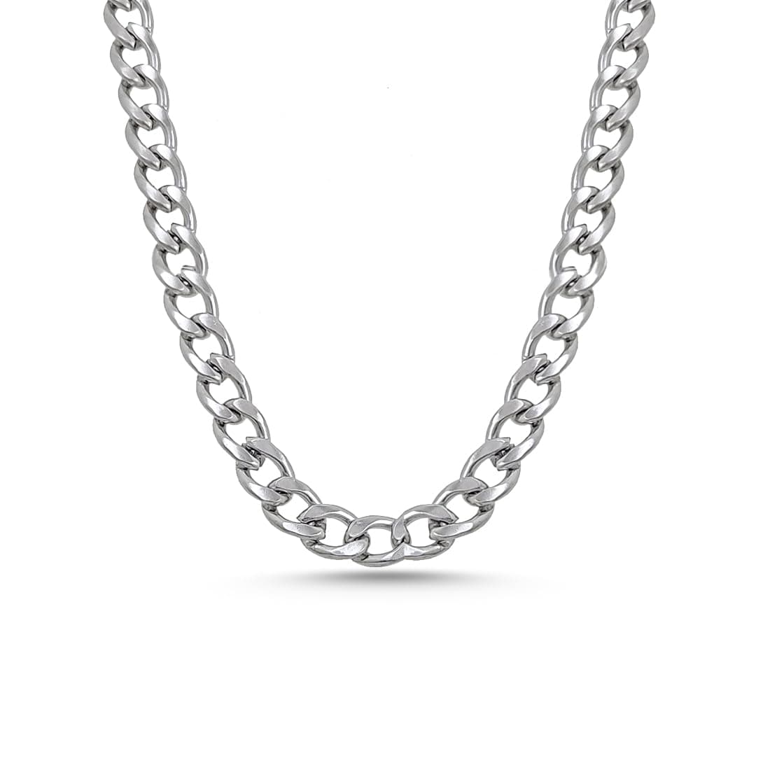 Saizen Silver Plated Stainless steel indian polised chain Necklace for Men and Boys