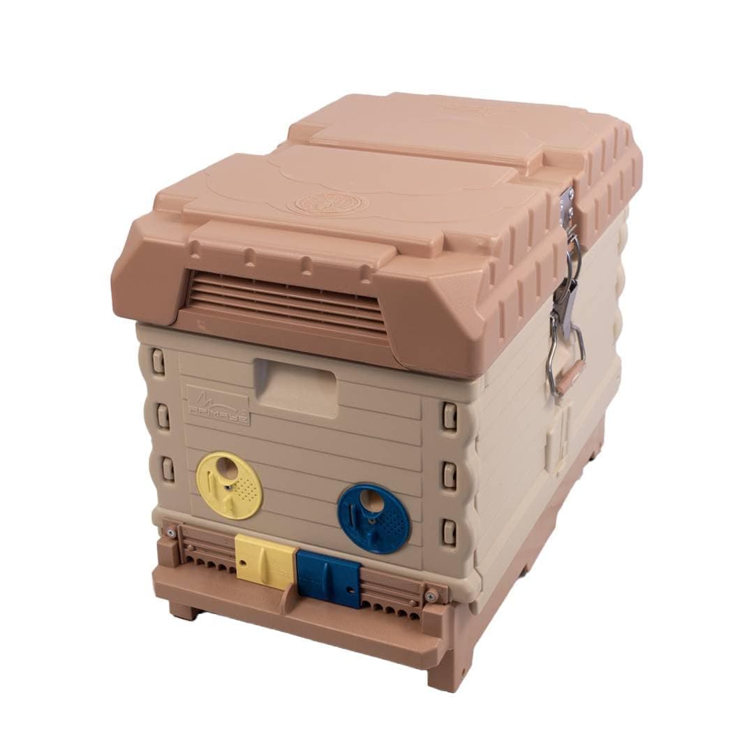 Insulated 7 Frame Langstroth Nucleus Assembled Bee Hive Set Nuc Queen Castle with Built in Screened Bottom Board, Entrance Reducers and Top Feeders