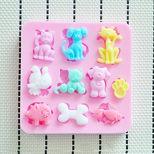 Martha Art Craft - Sugarcraft Decorating Kit Cute Puppy Molds Silicone Silicone Cake Mold Cake Cookie Chocolate -Silicone Soap Mold Silicone Theme Animal (Random Color) By Paradise Smile