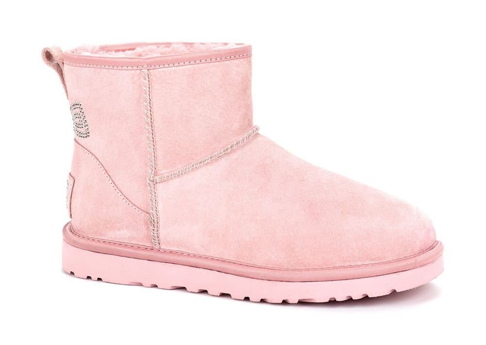 UGG Australia Womens Classic Mini Crystal Bow Boot English Primrose Size 8