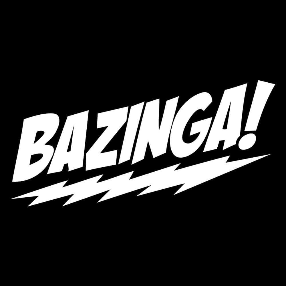 Bazinga Big Bang Theory Vinyl Car Decal Sticker White 5"