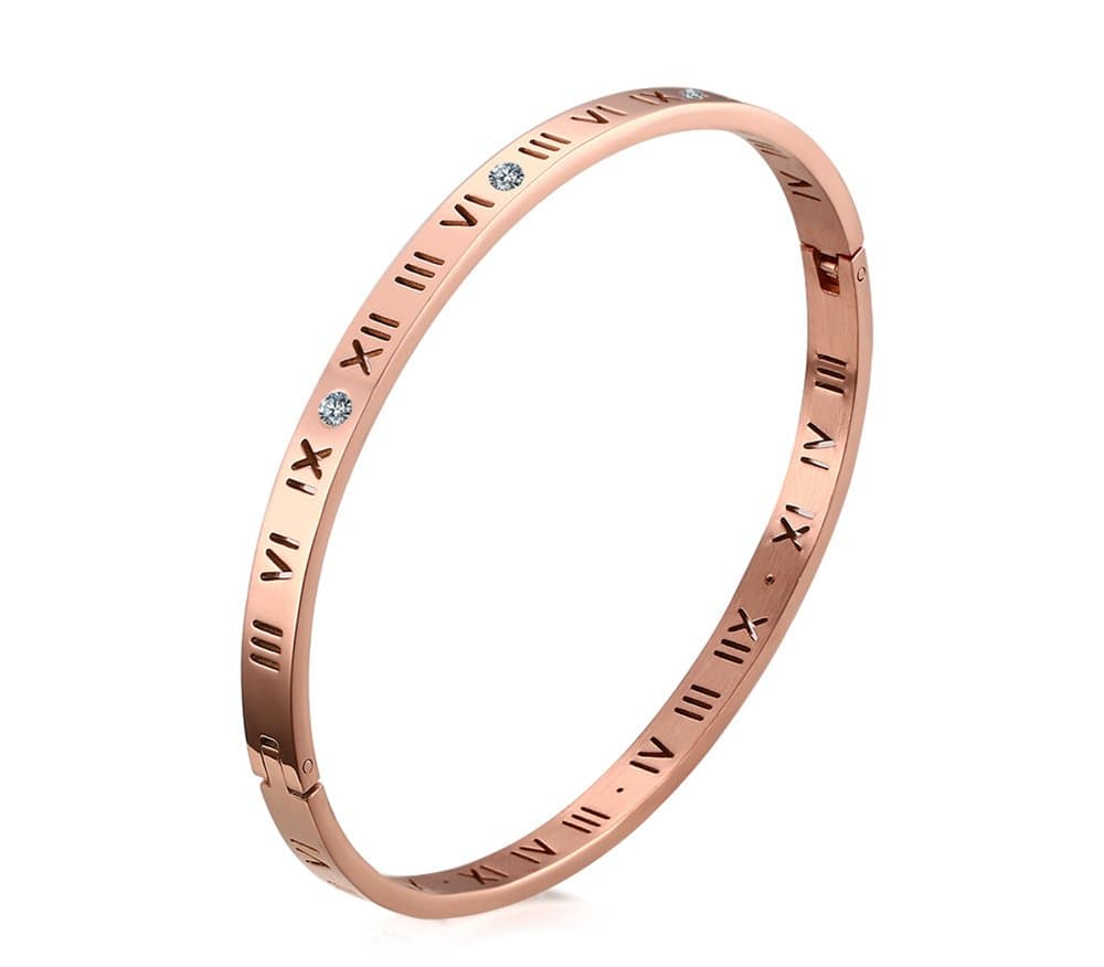 Love Friendship Stainless Steel Roman Numeral Bangle Bracelet Best Gifts Couples Valentine's Day