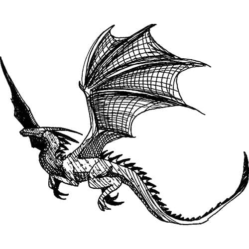 A8 'Flying Dragon' Unmounted Rubber Stamp (RS00024005)