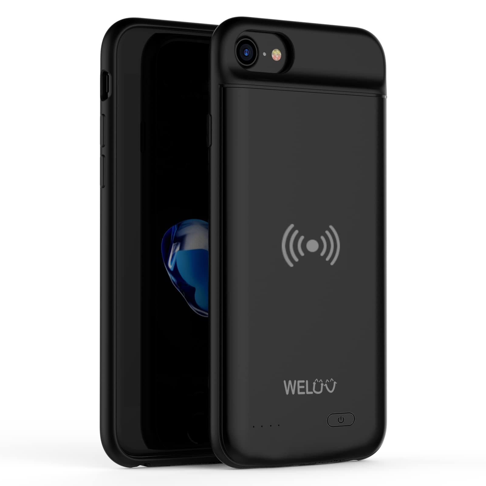 WELUV Qi Battery Case for iPhone 6 6S 7 8 SE 2020 Wireless Charging Case 3000 mAh Battery Case QI Case Thin Charging Case Wireless Charging Battery Soft Protective Case New 2021
