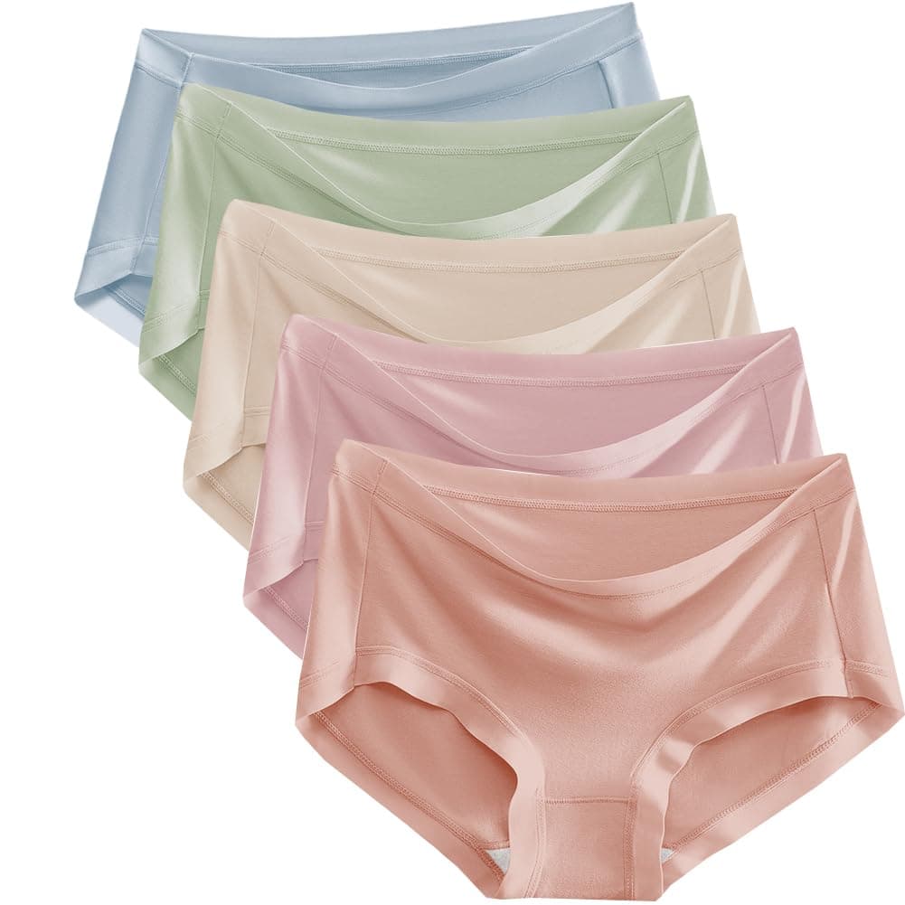 YOYI FASHIONModal Ladies Panties Cool Refreshing Briefs Breathable Soft Underwear for Girls Teenage 5 Pack S-XL