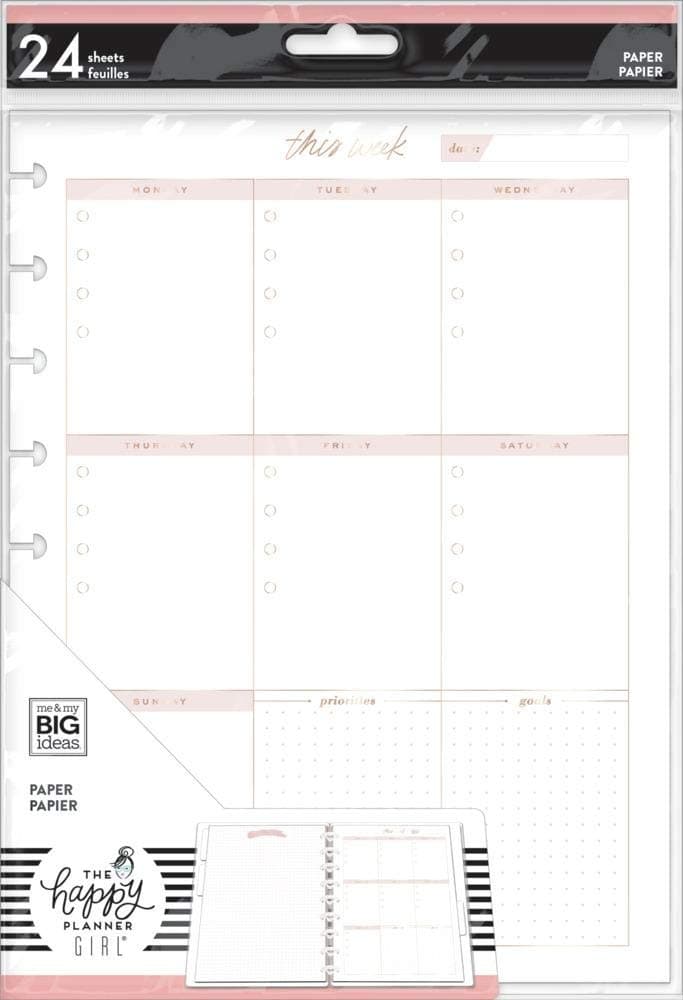The Happy Planner Mambi HP Fill Classic Weekly Schedule Minimalist Planner Fill Paper Minimalist 2023 48 Pages Classic Size