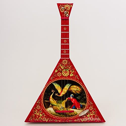 Amazing Russian Traditional Souvenir Balalaika Music Box "Firebird "
