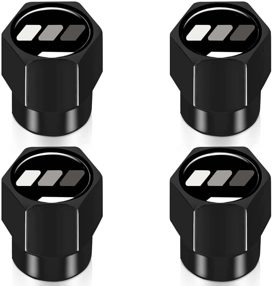 4Pcs Metal Aluminum Alloy Car Tire Valve Stem Caps Cover for Toyota Tacoma 4Runner Tundra Rav4 Highlander Accessories for Men Women CapsGray-Black