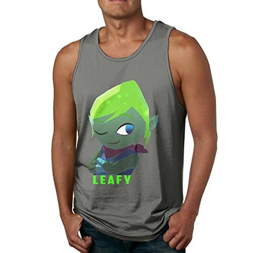GDokk Men's LeafyIsHere Leafy Cartoon Tank Top/Vest/Sleeveless
