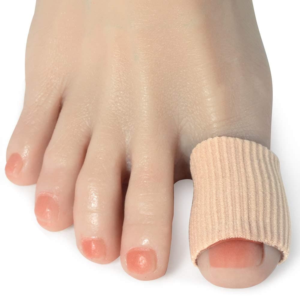 DYKOOK Cuttable Toe Tubes (5 Packs) Big Toe Protectors Made of Elastic Fabric Lined with Silicone Gel. Toe Protectors Relief Toe Pressure Pain,Corn and Calluses Remover (for Big toes-15CM)