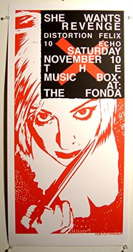 She Wants Revenge 10/11/07 Hollywood Limited Edition Silkscreen Music Poster by Voxpop Press Original Signed and Numbered Featuring: She Wants Revenge, Distortion Felix