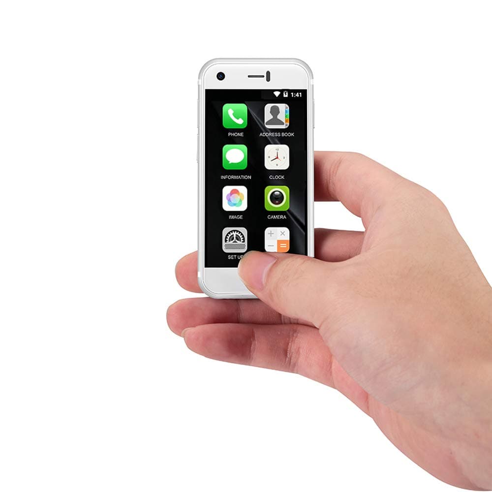 Super Mini 2.5 Inches Android Smart Phone Quad Core 2G+16G 5.0MP Dual SIM High Definition Mini Phones Unlocked (White)