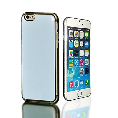 NEW Anti Slip Technology - Sticks to Glass. iPhone 6 Case. Stylish, Soft & Glossy Epoxy Gel Surface in Clear Casing. Snug Fit. Available in 6 Vibrant Colours (Light Blue)