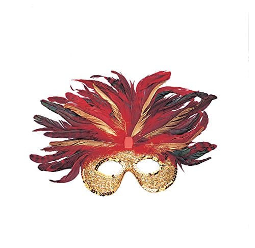 Costume Culture Women's Cinnamon Mardi Gras Feather Mask