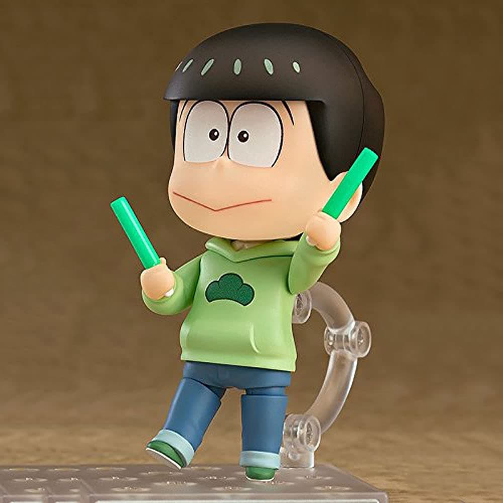 TXYANG Movable Nendoroid Matsuno ChoroMatsu Doll, Comic Osomatsu-san, 9.9 cm high PVC material, including base and accessories, interchangeable expressions, placed on the desktop