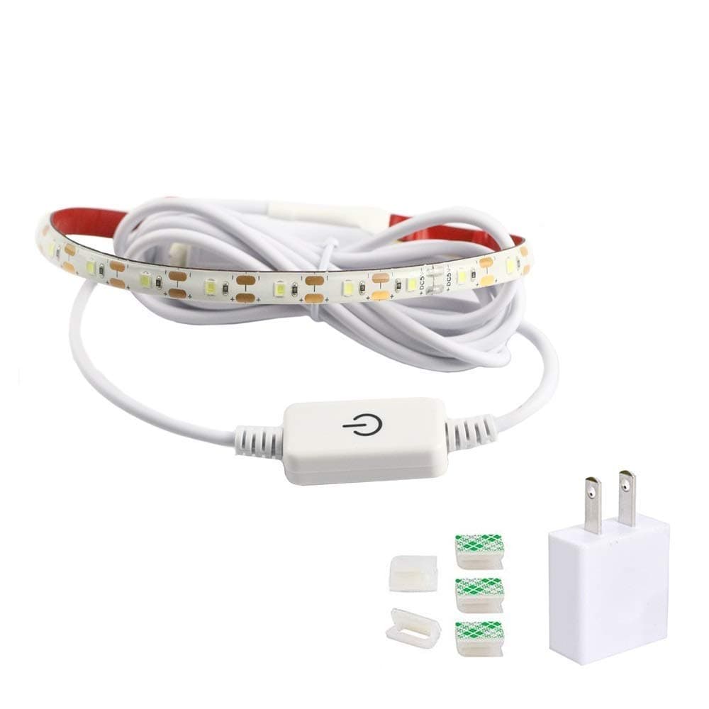Sewing Machine Light Strip,11.4 inch LED Strip Lights 18 LEDs Sewing Work Light Kit with Touch Dimmer,5V USB Power and Adhesive Clips,Fits All Sewing Machines, Kitchen Cabinet, Baby Cribs