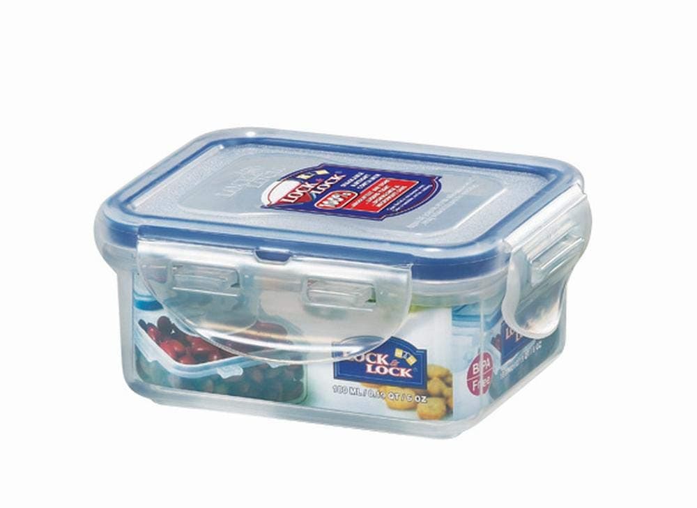Lock & Lock Food Storage Container, Transparent, 180 ml, Rectangular, Pack of 12, 108 x 88 x 48 mm