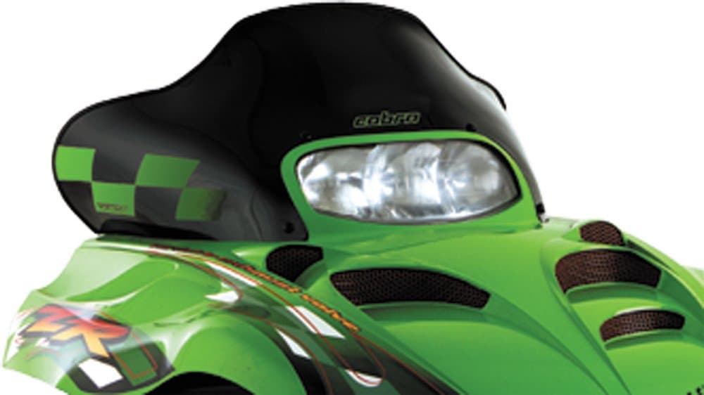 PowerMadd 12320 Cobra Windshield for Arctic Cat ZR 3 - Black with green checkers - Low height