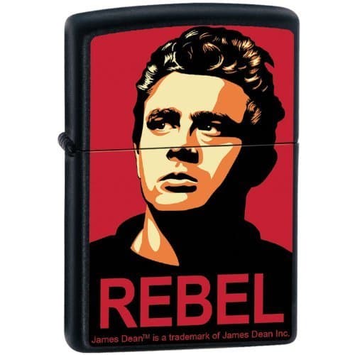 Zippo Custom Lighter - James Dean Actor REBEL Obey Design - RARE!