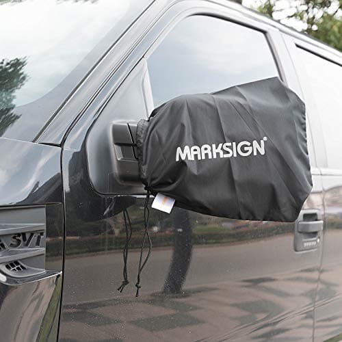 MARKSIGN Waterproof Rear Mirror Covers, Set of Two, Universal Fit for All Vehicles, Protects from Snow, Ice, Frost and Bird Droppings