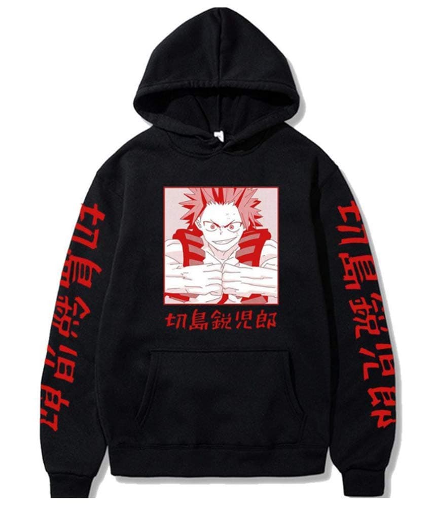 My Hero Academia Eijiro Kirishima Hoodie Swaeter Sweatshirt Cosplay Costume Pullover Hooded