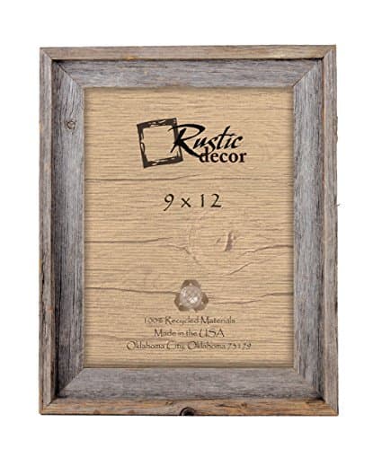 9x12 - 2" Wide Signature Reclaimed Rustic Barnwood Photo Frame
