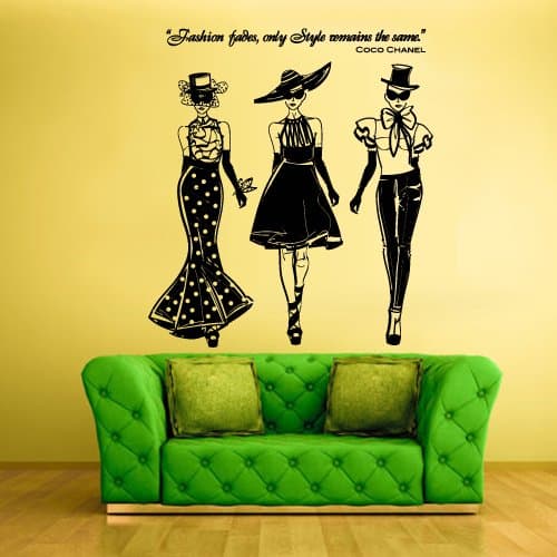 Ladies Girls Wall Decal Coco Chanel Fashion (Z1261)