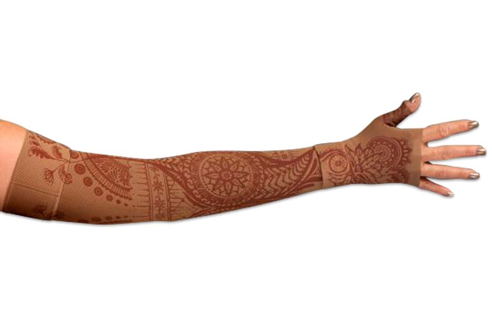Lympediva Bodhi - Mocha Compression Armsleeve Only (hand not included) 30-40 mmHg Medium with Diamond Band