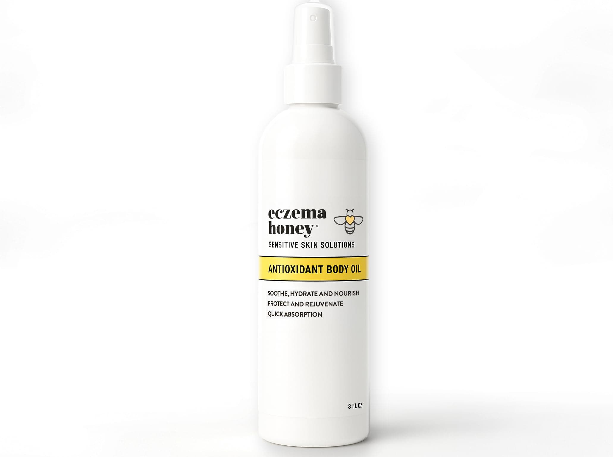 ECZEMA HONEY Antioxidant Body Oil - After Shower All Over Body Oil Spray for Skin - Eczema-Prone & Sensitive Moisturizing Skin Oil - Unscented Body Oils for Women, Men & Kids (8 Fl Oz)