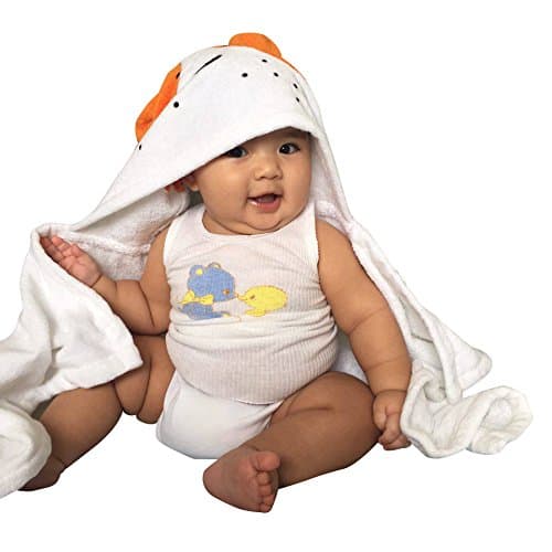 Baby Hooded Bath Towel – Two Pack - Brown and Orange Puppy Dog Animal Design – Cotton Material
