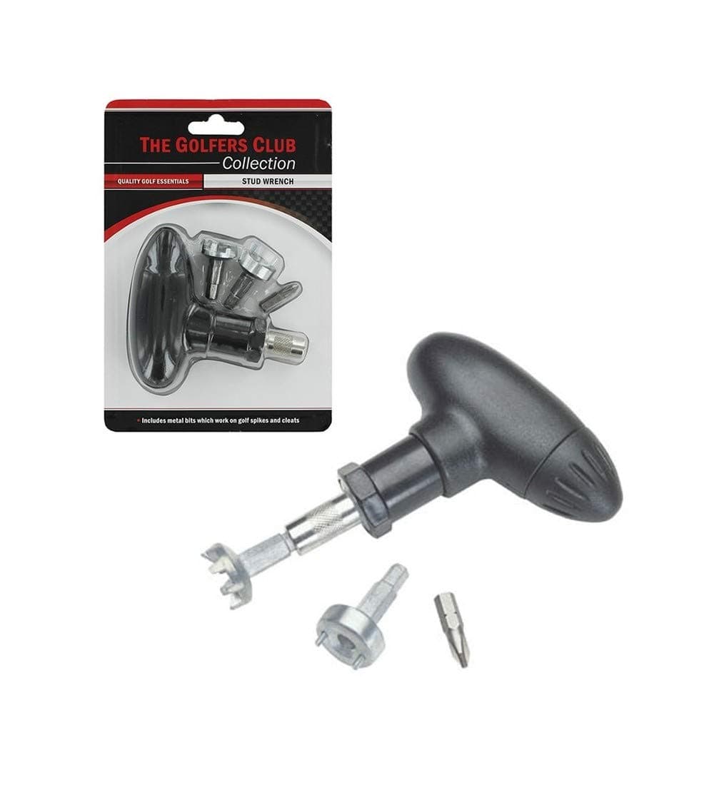 Golfers Club Brand Fusion Ratchet Golf Stud Wrench – Premium Golf Spike & Cleat Removal Tool with Stud Key and Metal Bits