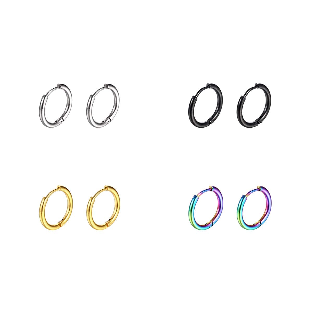 Surgical Stainless Steel Hoop Earrings 8mm/10mm/12mm Small Huggie Hoop Earrings for Women and Men