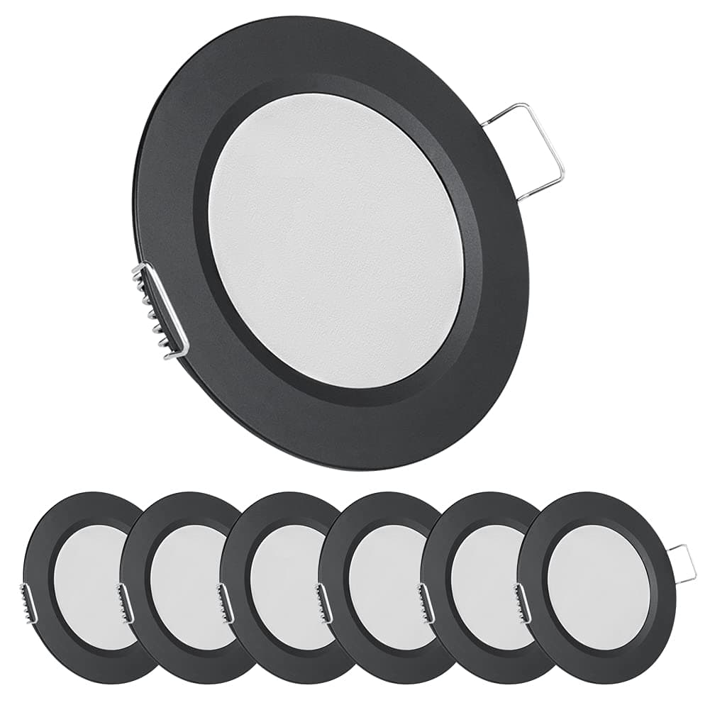 acegoo RV 2.75" Recessed LED Ceiling Light 12V Ultra-Thin Puck light, Dimmable RV Lights Interior for Camper Van Truck Motorhome Boat Sailboat Roof Under Cabinet Lighting, 6 Pack (Black,Warm White)