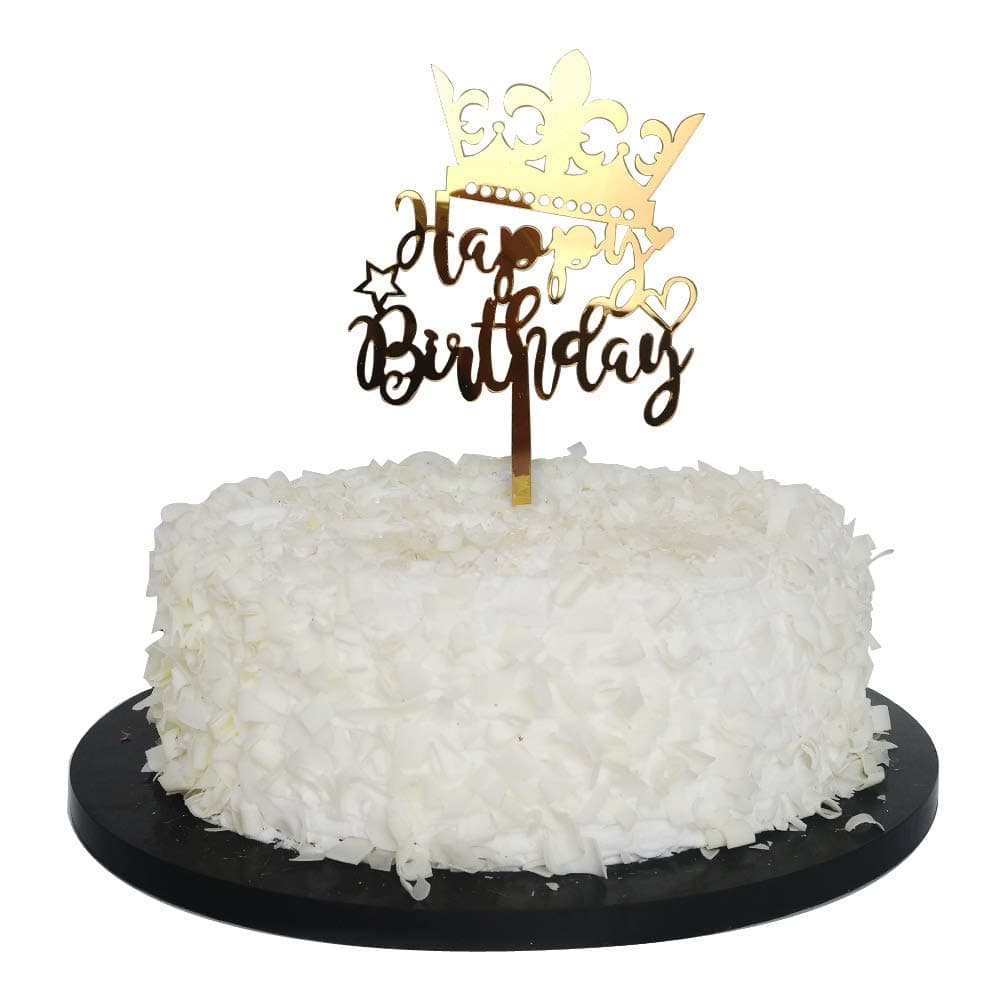 Sunny ZX Gold Glitter Crown Happy Birthday Cake Topper Adult Birthday Party Decoration Supplies