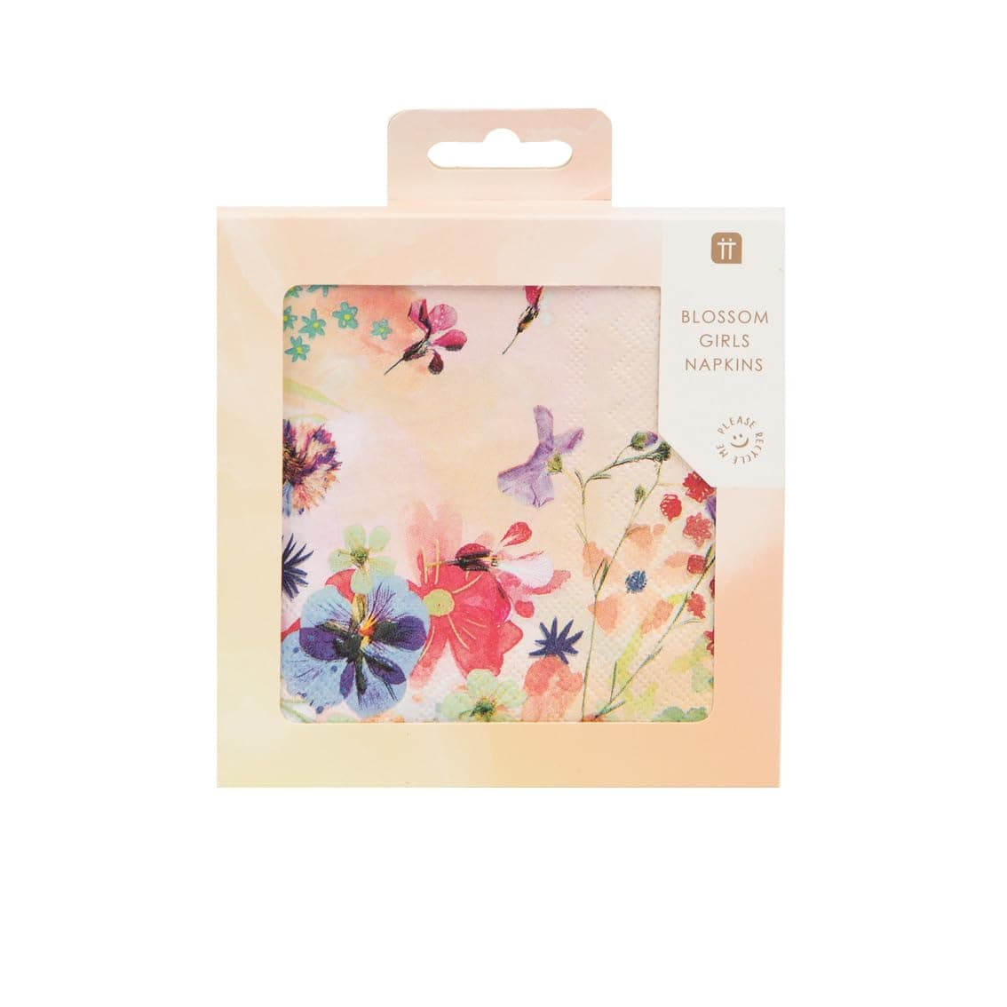 Floral Easter Napkins for an Afternoon Tea Party, Birthday, Engagement, Baby Shower Bridal or Hen Party Pack Of 20, BLOSSOM GIRLS COCKTAIL NAPKIN, 20PK