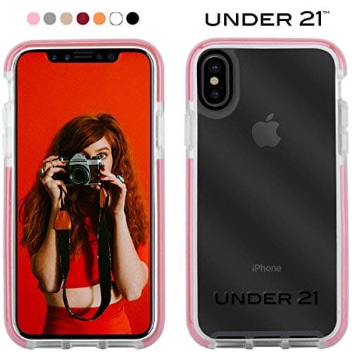 Under 21 iPhone Xs Case, [Christmas Deal] Clear Shockproof Premium Bumper Cover [Hard-Back] Impact Resistant [Shock Absorbing] [Scratch Resistant] Protective [Anti-Drop] Transparent [clear] (Pink)