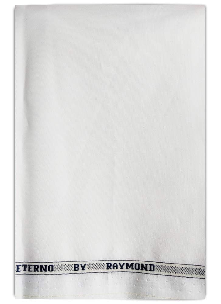 Raymond Men's 100% Pure Giza Cotton Off White Plain Un-Stitched Shirt Fabric (1.6 MTR)