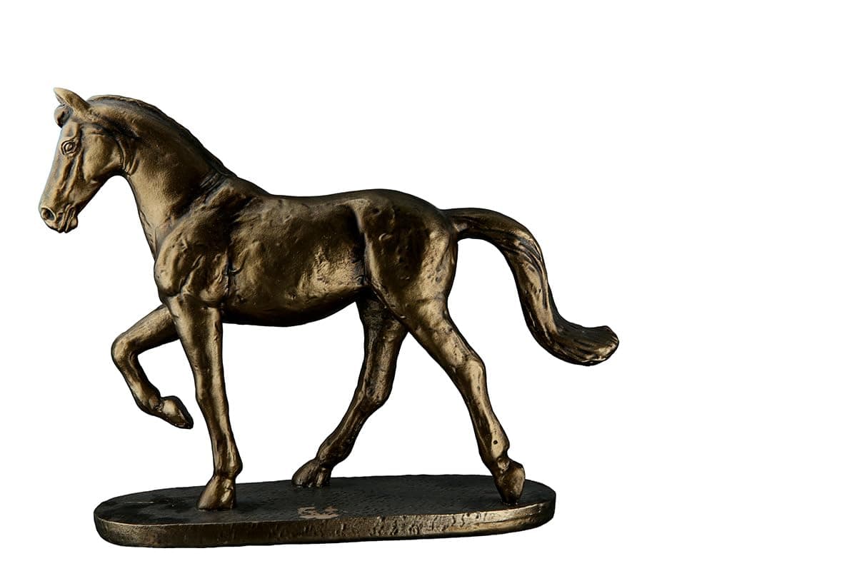 GILDE Decorative Animal Figurine Sculpture Horse Horse Statue Collectable – Made of Resin – Decorative Living Room Display Case Windowsill – Colour: Antique Bronze – Height 22.5 cm