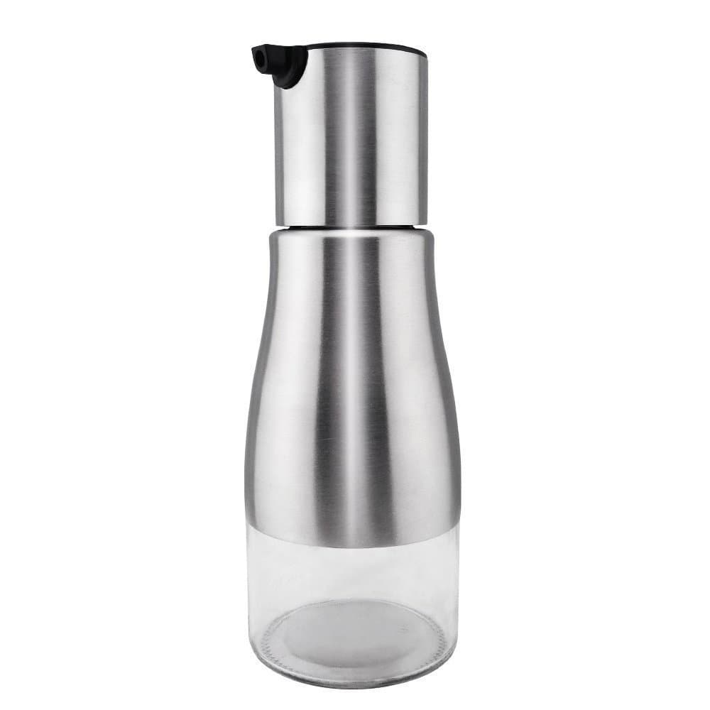 Tspkey Oil Bottle - Healthy and Anticorrosion 8/18 Stainless Steel Olive Oil Bottle-All Made of Food Grade Material Oil Dispense, Cruet for Vinegar,Soy,Sauce,Silver (Black)