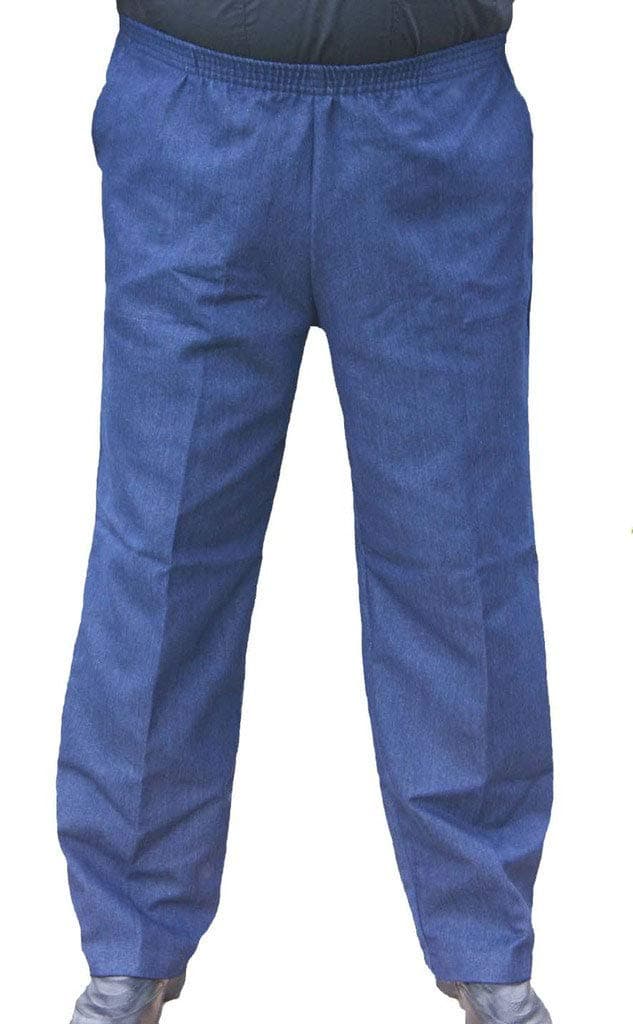The Senior Shop Men's Full Elastic Waist, No Zipper, Buttons Loops Pull On Denim Jeans