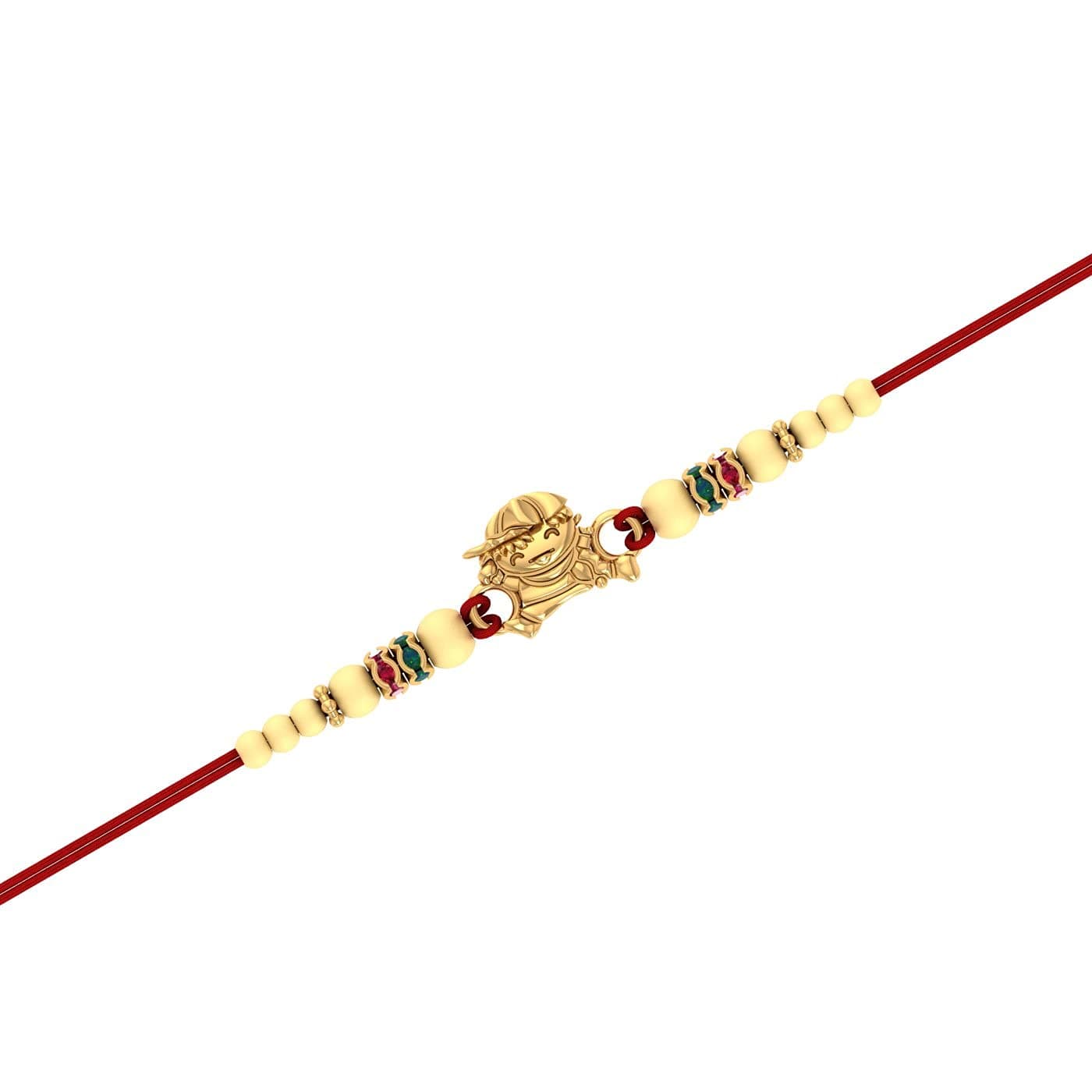 PERRIAN 18K(750) Pure Yellow Gold Rakhi for Brother | Real Gold Rakhi Cum Pendant | Luxury Rakhi Bracelet | Unique Raksha Bandhan Gift | Gift for Brother | Rakhi Gift for Sister
